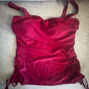 Cupshe Plum Ruched Tankini Swim set  Sz Xlg NWT